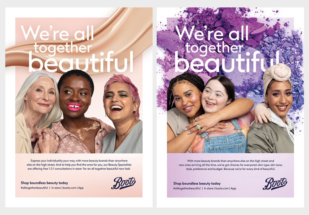 Boots beauty press advertising - all together beautiful